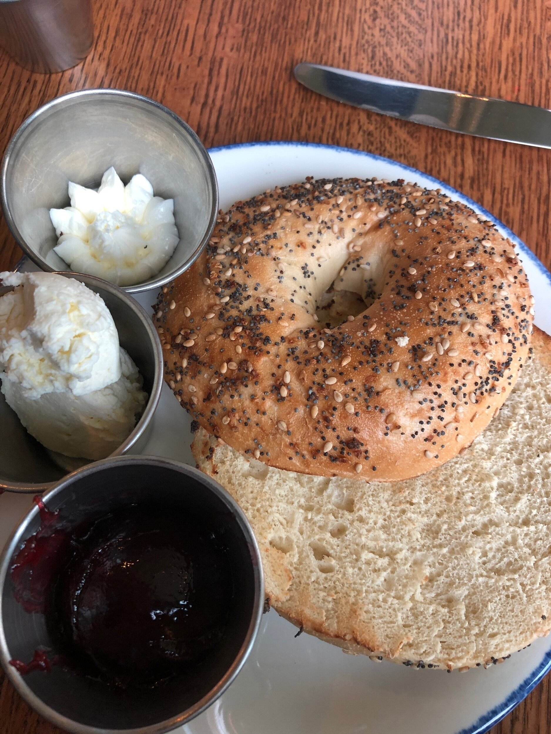 I ordered a bagel. This simple little bagel was the best I’ve had in years.